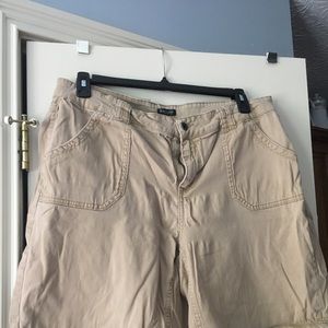 Khaki jean style shorts